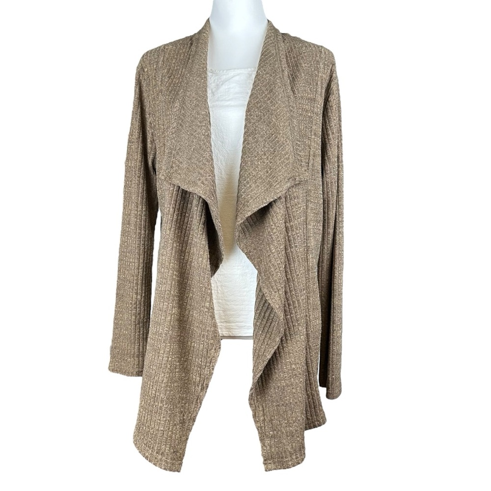 Kori America size large coffee colored open flared cardigan